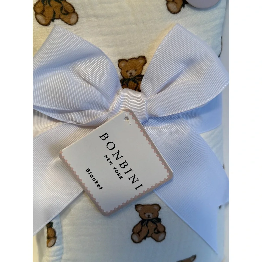 NEW Bonbini Cozy Muslin Fleece Baby Blanket Soft Lining 38